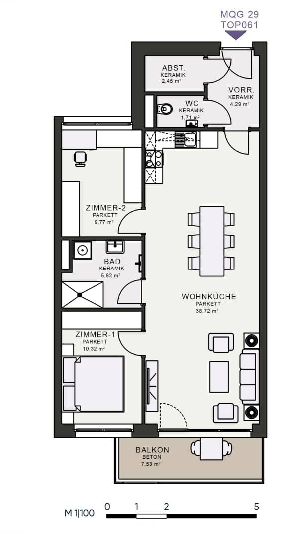 Modernes Wohnen im Neubau – Erstbezug im MQG