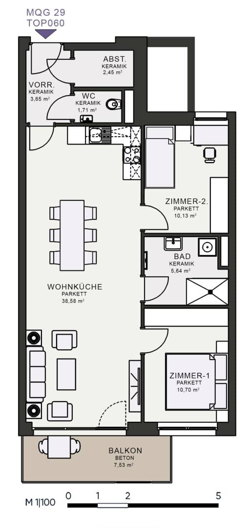 Modernes Wohnen im Neubau – Erstbezug im MQG