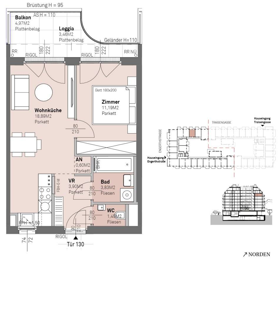 Provision free modern living on the Danube waterfront with Danube view