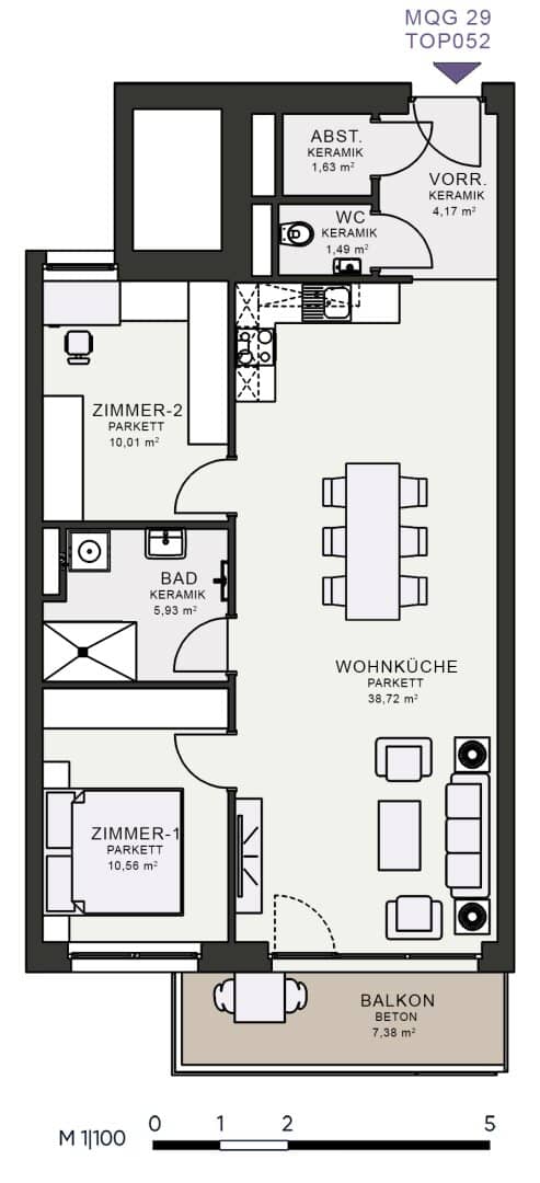 Modernes Wohnen im Neubau – Erstbezug im MQG