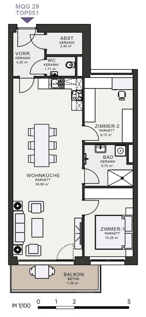 Modernes Wohnen im Neubau – Erstbezug im MQG
