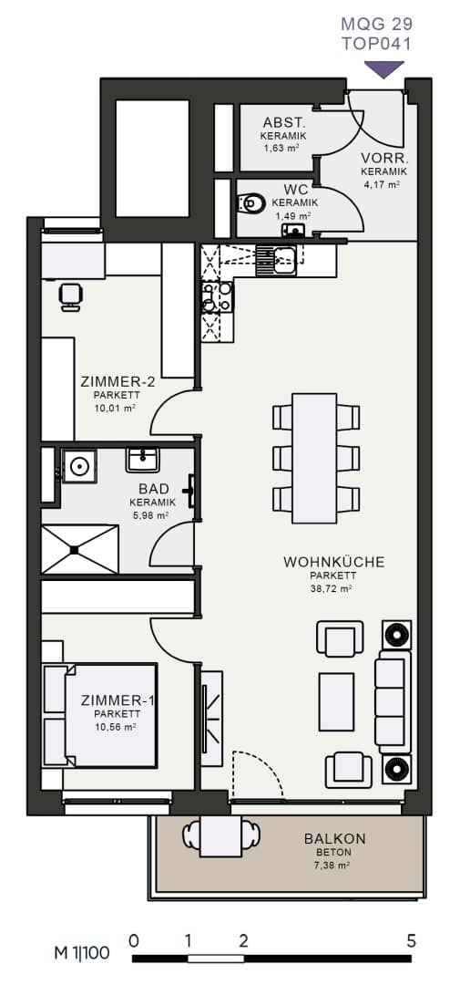 Modernes Wohnen im Neubau – Erstbezug im MQG