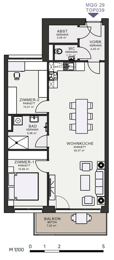Modernes Wohnen im Neubau – Erstbezug im MQG