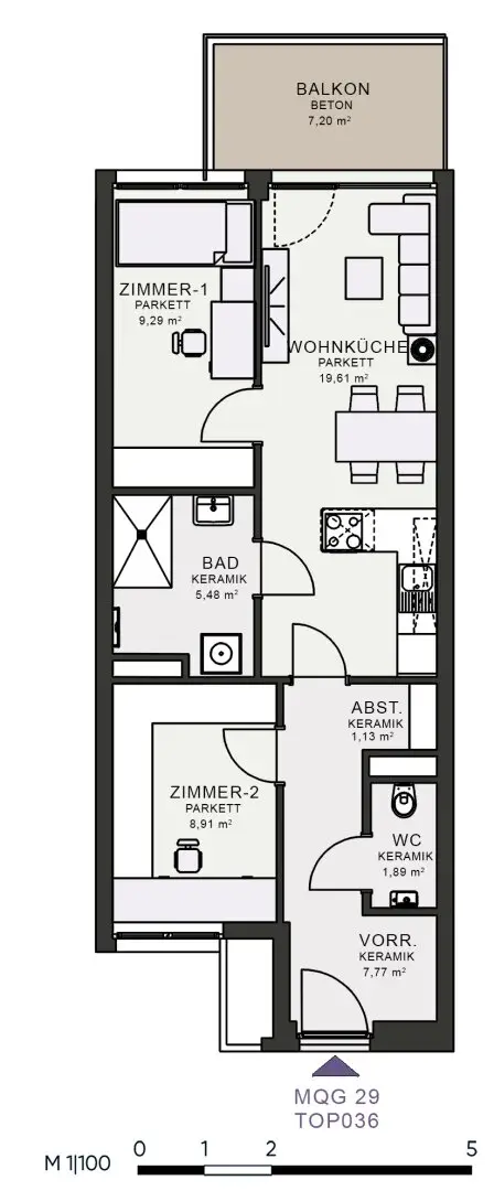 Modern living in the new building, first occupancy in MQG