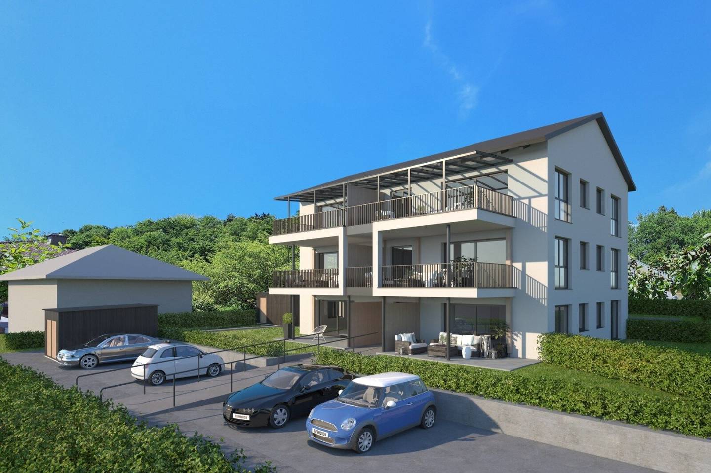 Rohbau mit Fenster fertig in Reifnitz: Eigentums Wohnungen  200 Meter vom See weg, 100% Wörther See Blick, nur 6 Wohneinheiten mit Lift !
