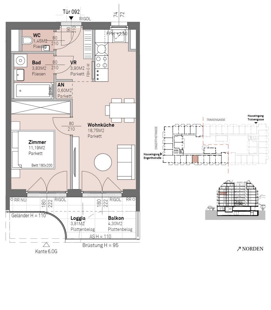 Provision free modern living on the Danube bank with a Danube view