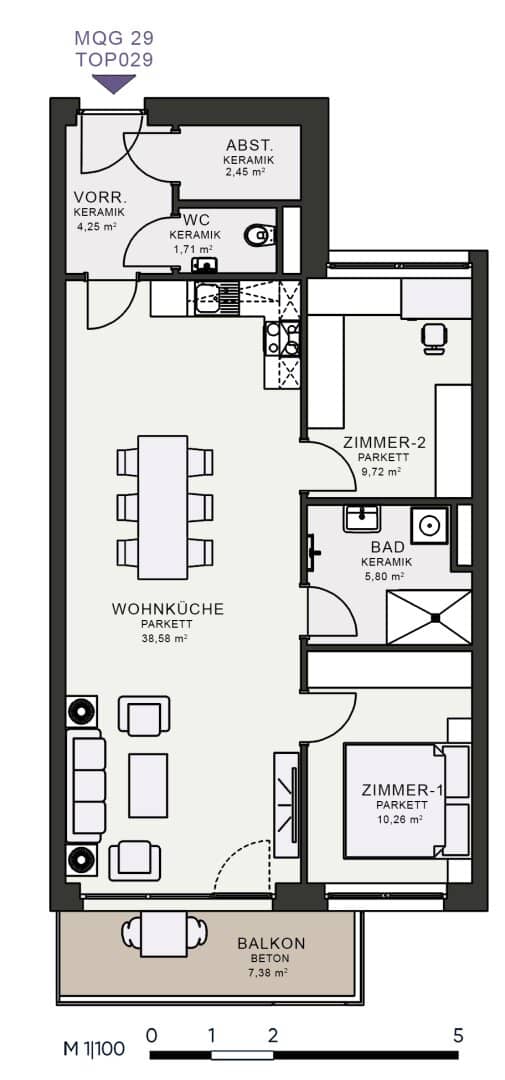 Modernes Wohnen im Neubau – Erstbezug im MQG