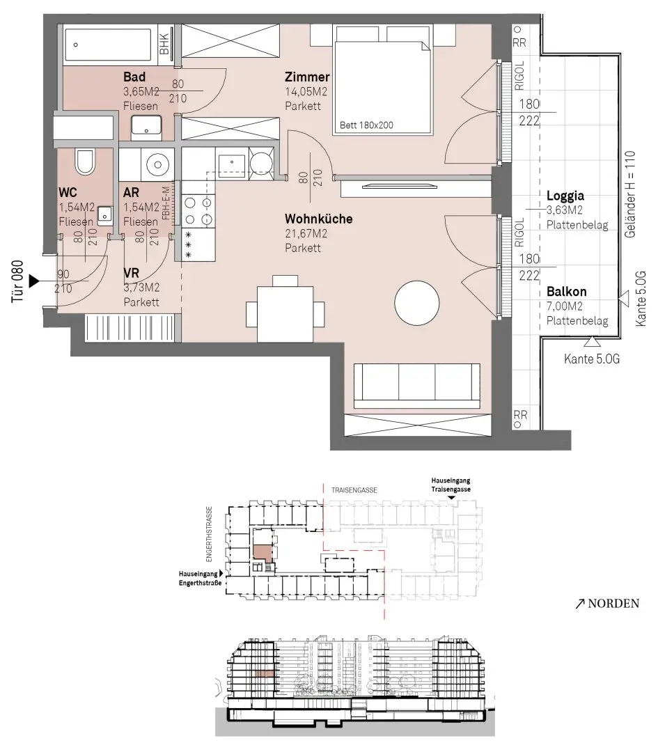 Provision-free modern living on the Danube bank with Danube view