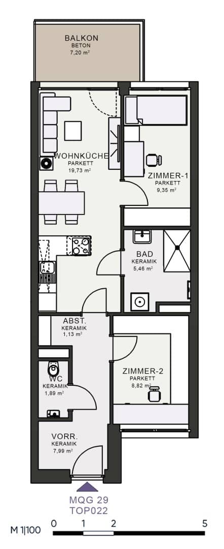 Modernes Wohnen im Neubau – Erstbezug im MQG