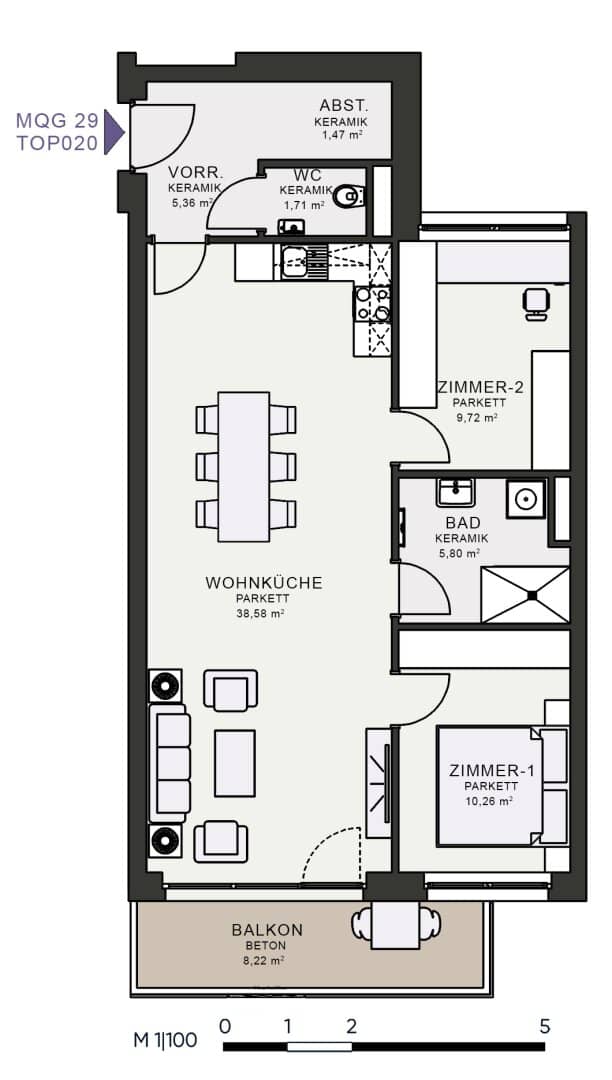 Modernes Wohnen im Neubau – Erstbezug im MQG