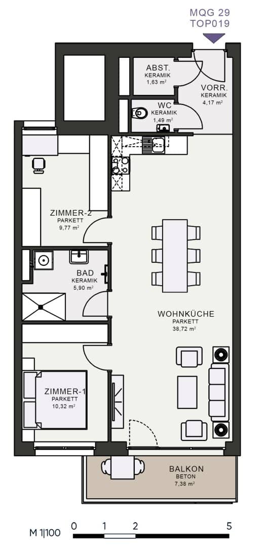 Modern living in the new build, first occupancy in MQG