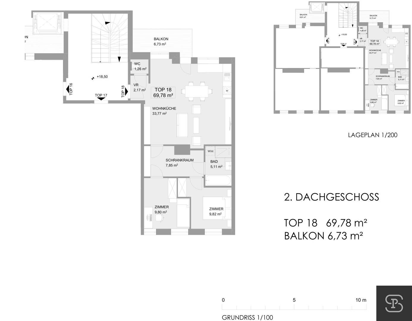 Sommer-Aktion: Moderne 70m² DG-Wohnung + 7m² Balkon und Lift Nahe U4 Pilgramgasse - 1050 Wien