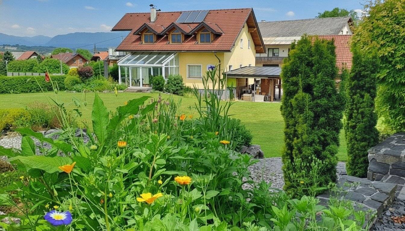 Idyllisches Familienrefugium: Gepflegtes Wohnhaus mit Traumgarten und atemberaubender Aussicht