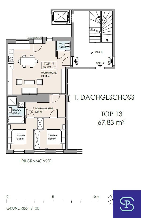 Climate-controlled 68m² attic conversion in revitalized old building with elevator - 1050 Wien? no, keep as given? Actually we should not include trivia.