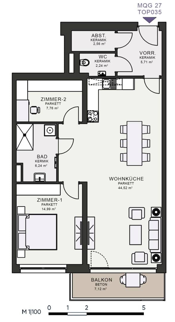 Modern living in the new building, first occupancy in MQG