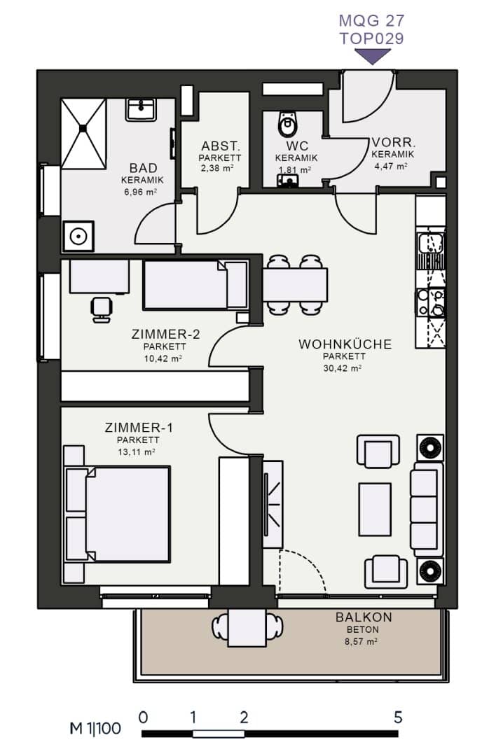 Modernes Wohnen im Neubau – Erstbezug im MQG