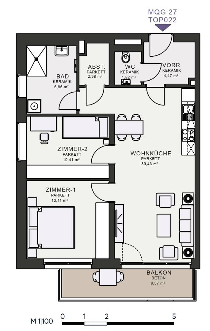 Modernes Wohnen im Neubau – Erstbezug im MQG