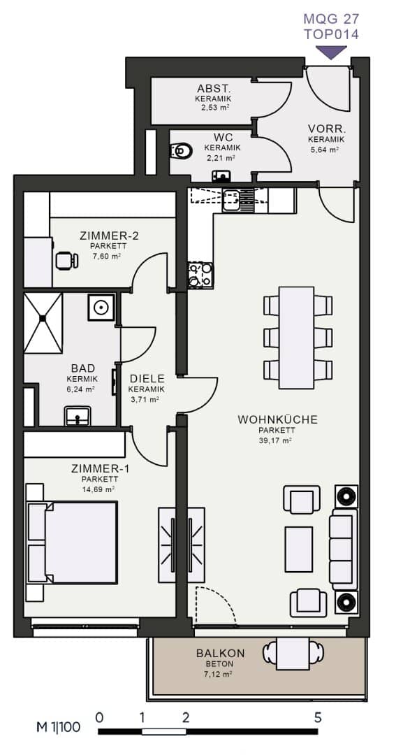 Modernes Wohnen im Neubau – Erstbezug im MQG