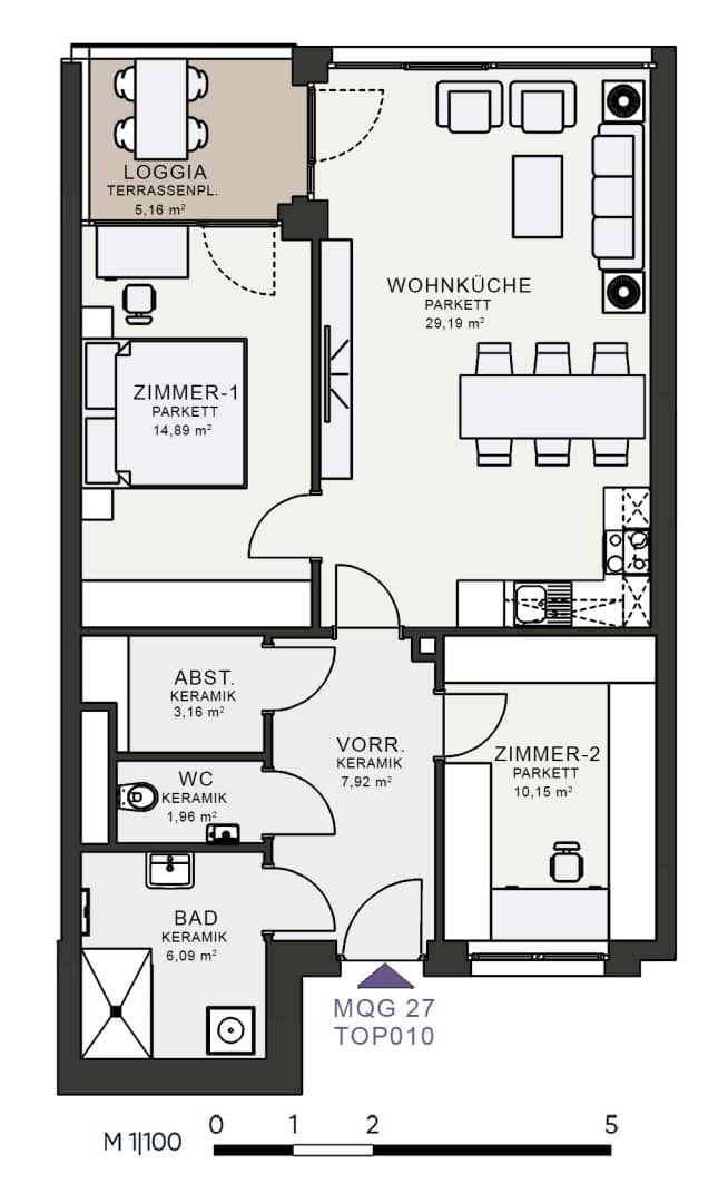 Modern living in the new building first occupancy in MQG