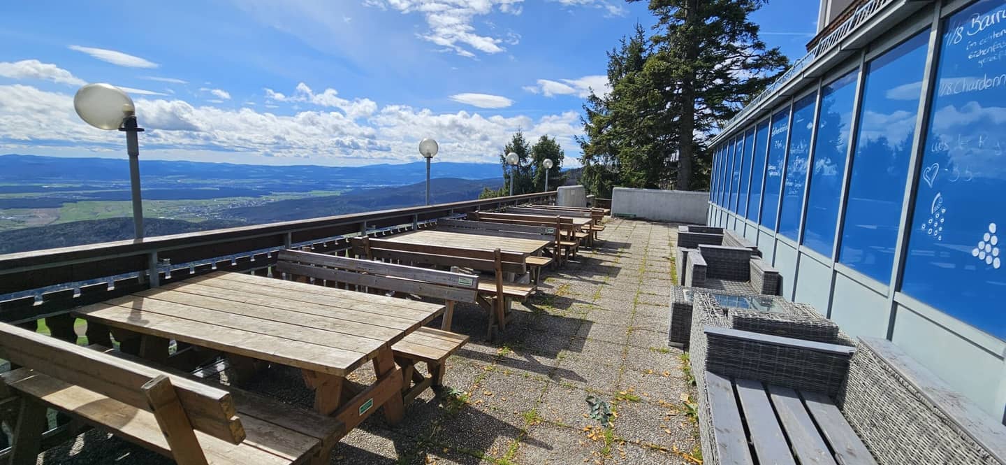 Event location for rent with a huge terrace and spectacular panoramic view, top location in the Hohe Wand Nature Park