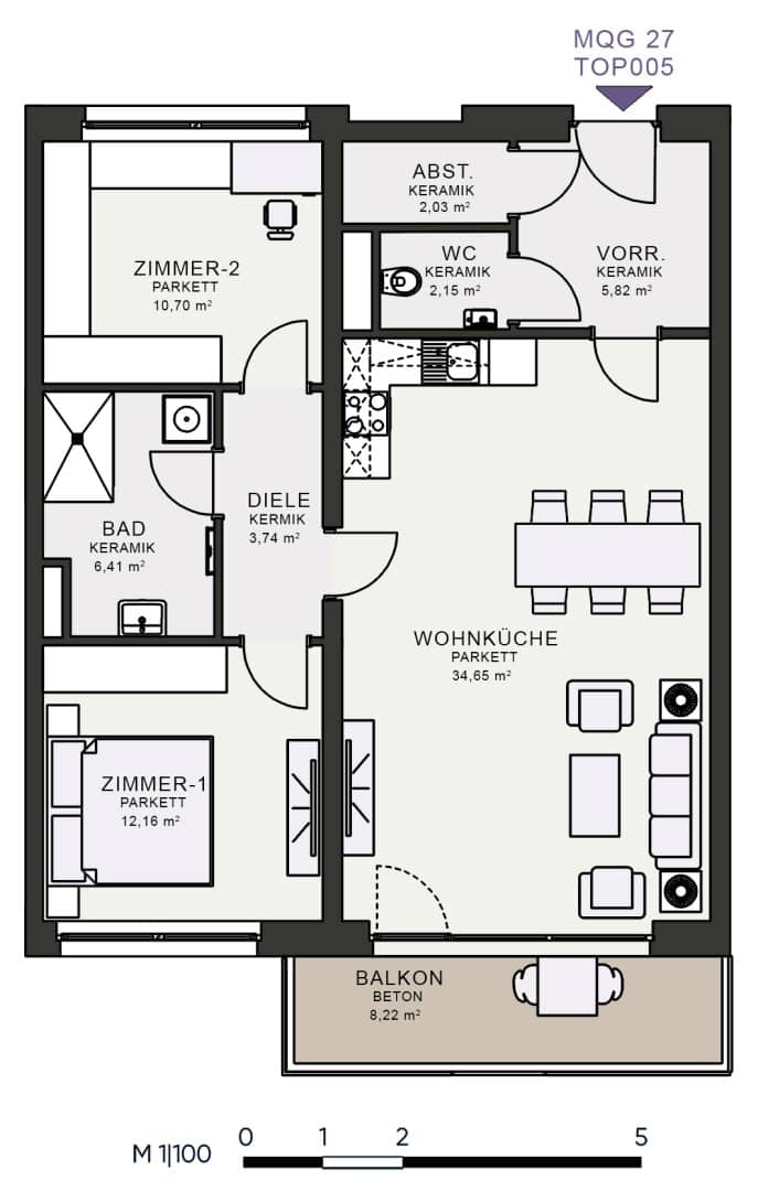 Modernes Wohnen im Neubau – Erstbezug im MQG