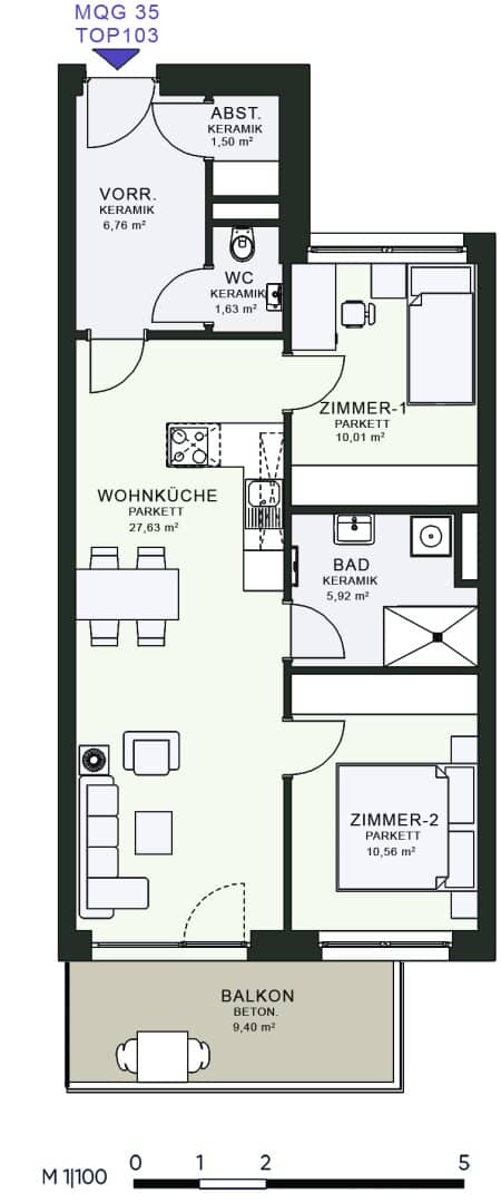 Modernes Wohnen im Neubau – Erstbezug im MQG