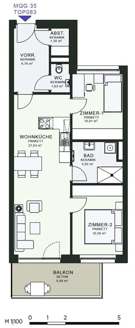Modernes Wohnen im Neubau – Erstbezug im MQG