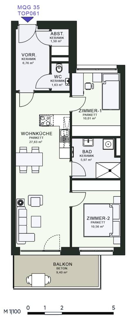 Modernes Wohnen im Neubau – Erstbezug im MQG