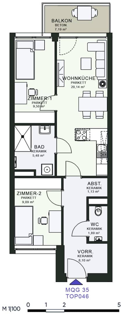 Modernes Wohnen im Neubau – Erstbezug im MQG