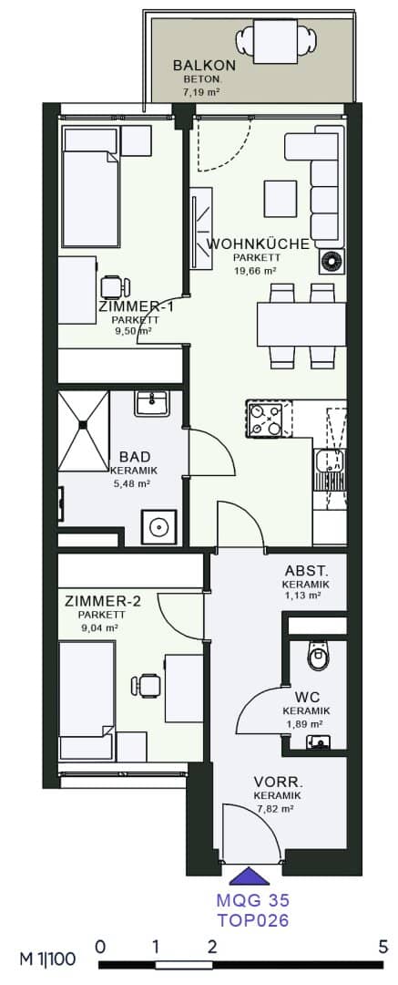 Modern living in the new building, first occupancy in the MQG