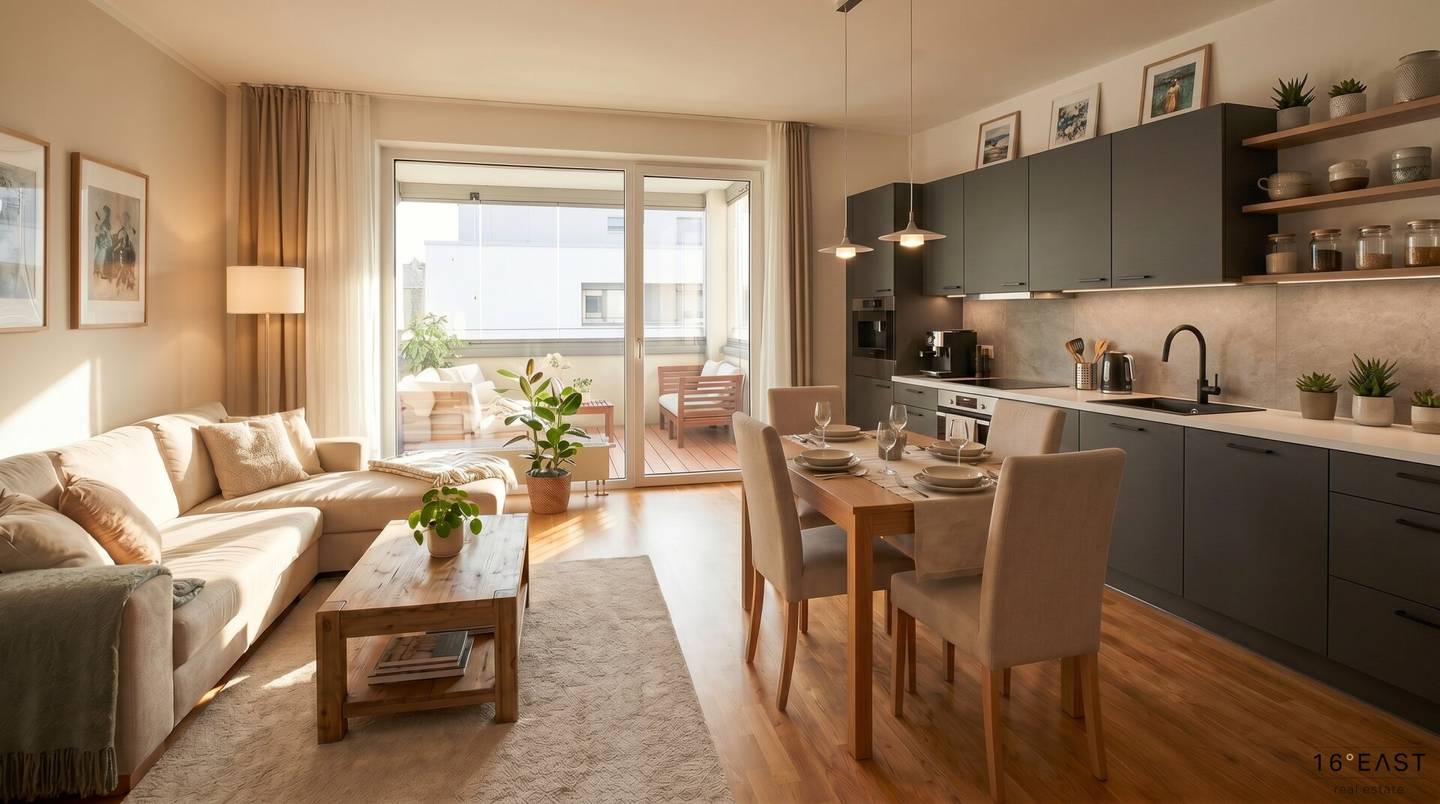 Four room new build with balcony and loggia | approx. 77.6 m² living area