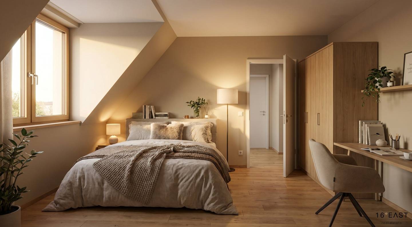 3 room attic with large terrace commission free for buyers