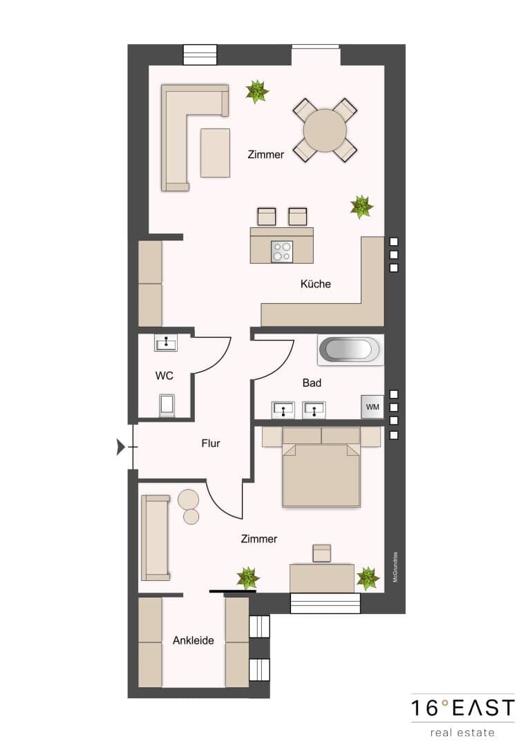 3 room old building apartment, fitted kitchen, quiet, perfect layout