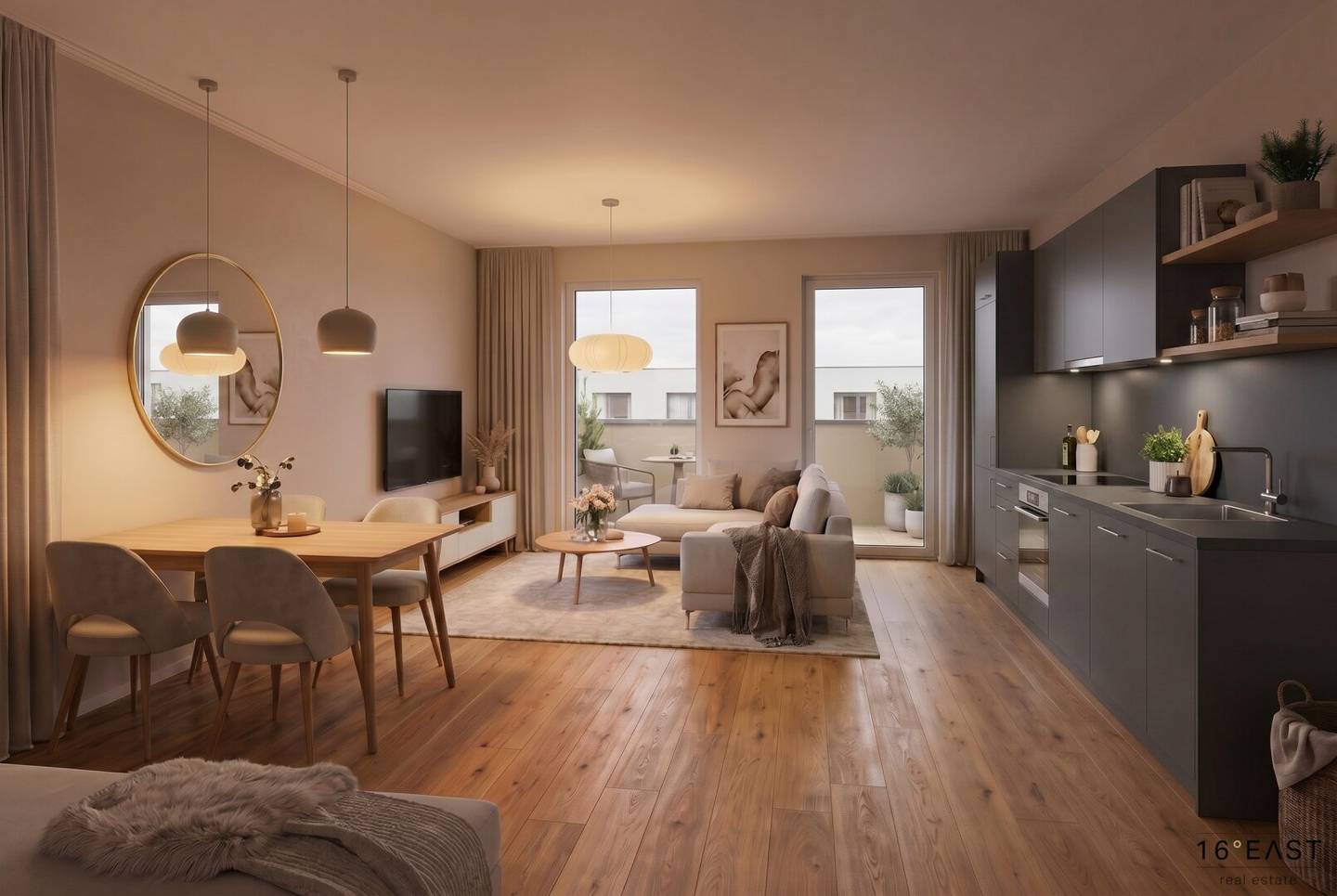 Two room new build with balcony and loggia commission free for buyers
