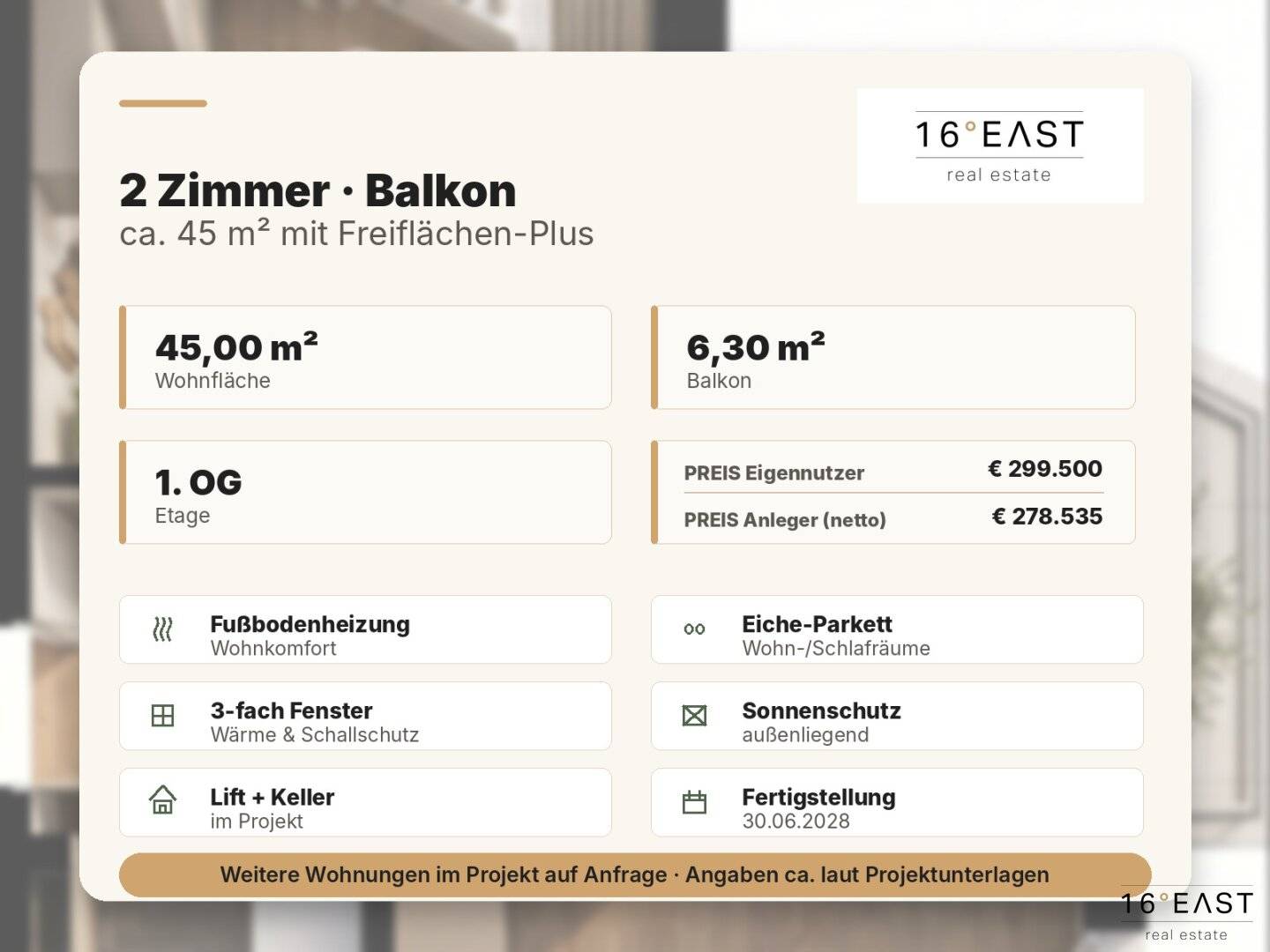 2-Zimmer-Neubauwohnung mit Loggia & Balkon