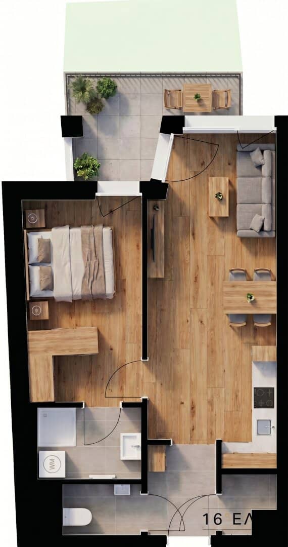 2-Zimmer-Neubauwohnung mit Loggia & Balkon