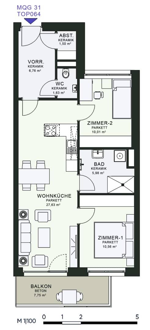 Modernes Wohnen im Neubau – Erstbezug im MQG