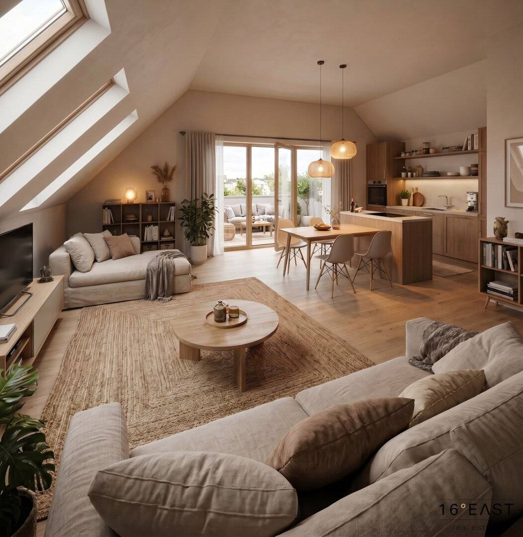 3 room attic apartment with large terrace | commission free for buyers