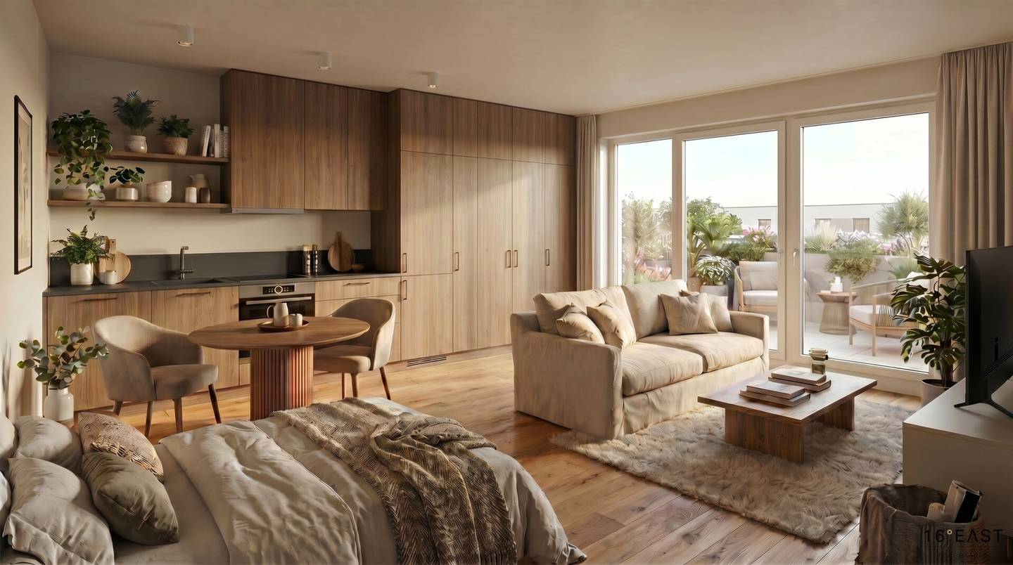 1 room new build with terrace commission free for buyers