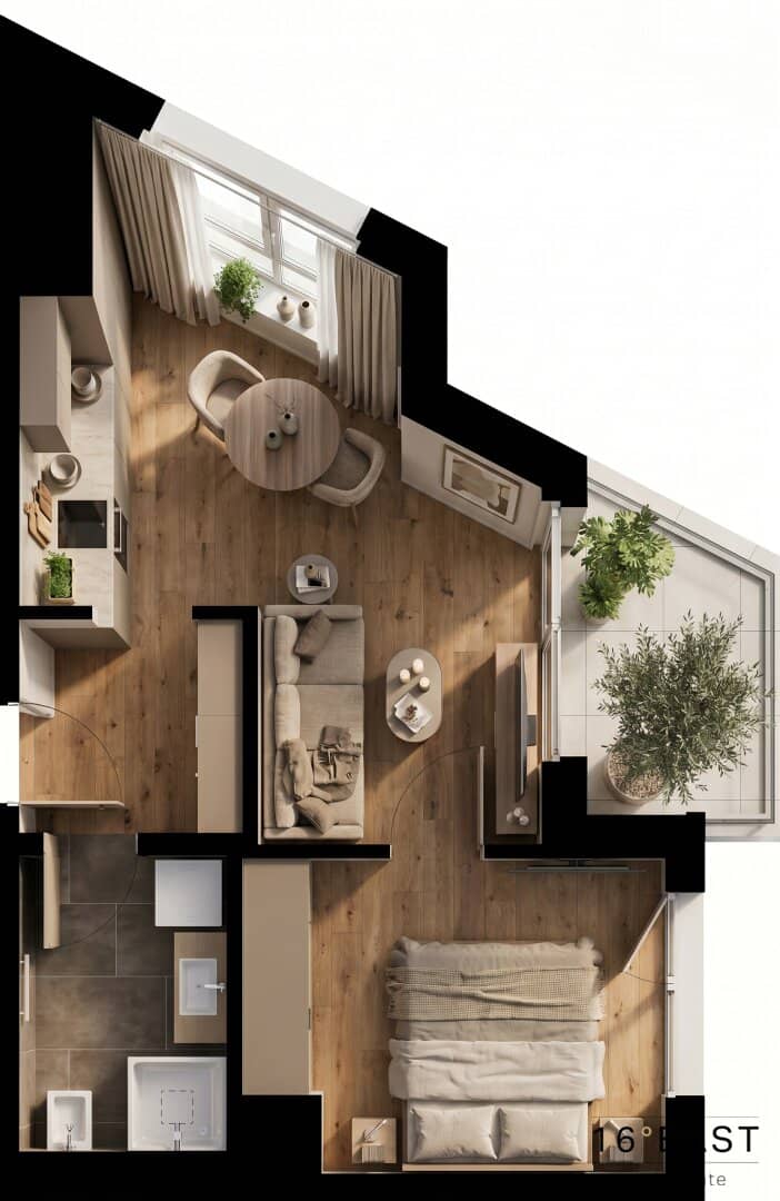 Commission-free new build under € 240.000 | 2 rooms with balcony