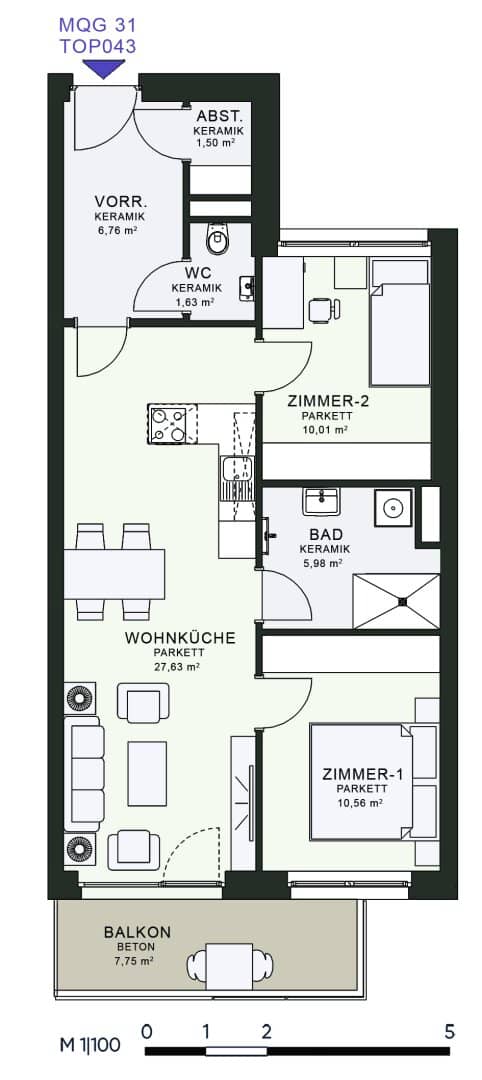 Modernes Wohnen im Neubau – Erstbezug im MQG