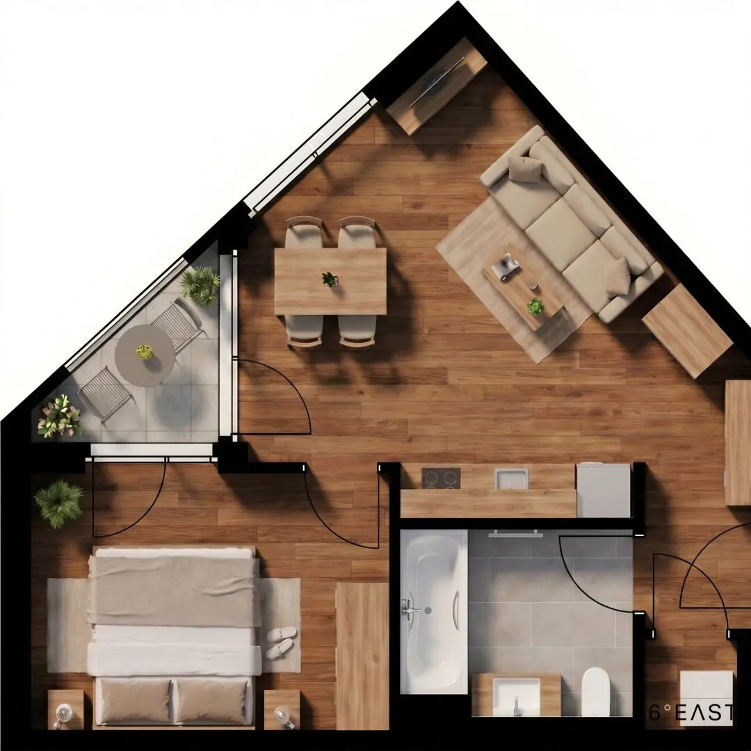 2 room new build with loggia | under € 250,000