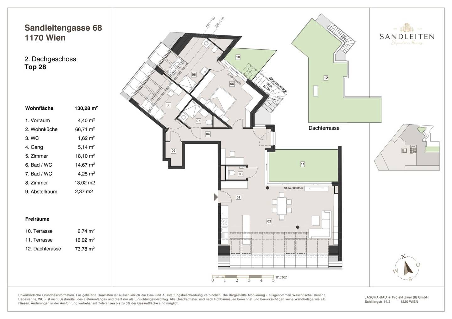 The Crown Jewel: Exclusive Penthouse with over 80 m² exterior area &amp; rooftop terrace panorama || Sandleitengasse 68
