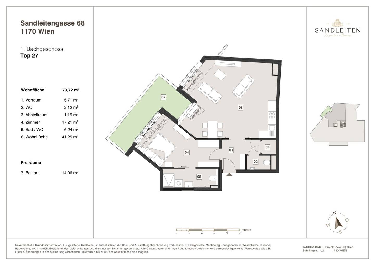 A balcony that changes everything: Special 2 bedroom attic apartment with 14 m² outdoor area || Sandleitengasse 68