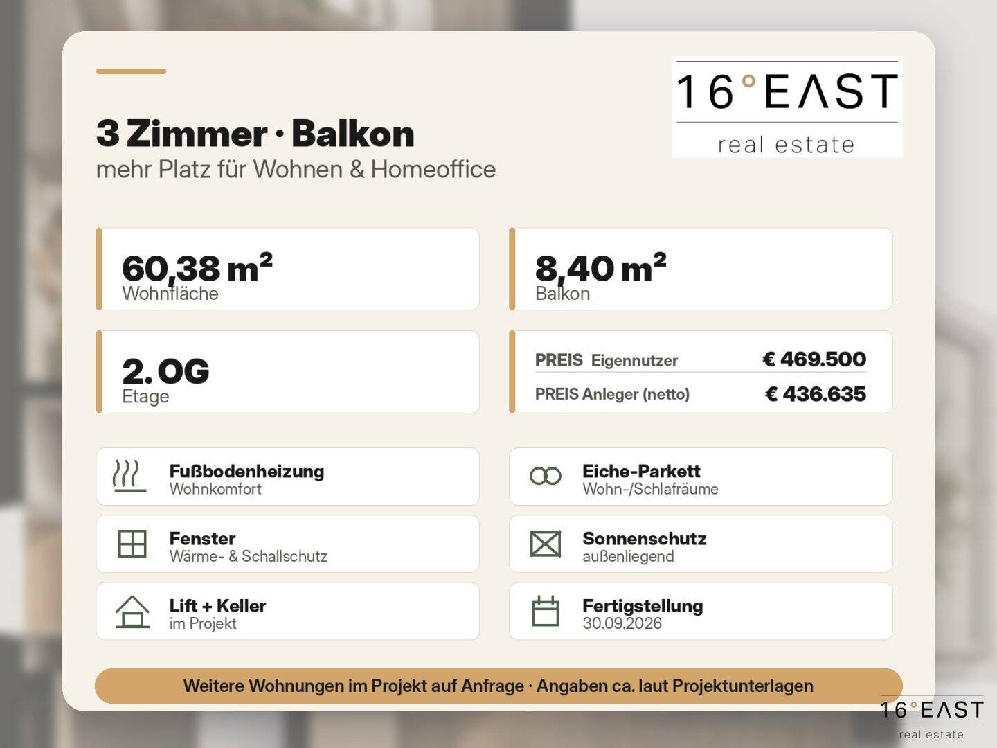 3-Zimmer-Neubau mit Balkon nahe Alte Donau | provisionsfrei für Käufer