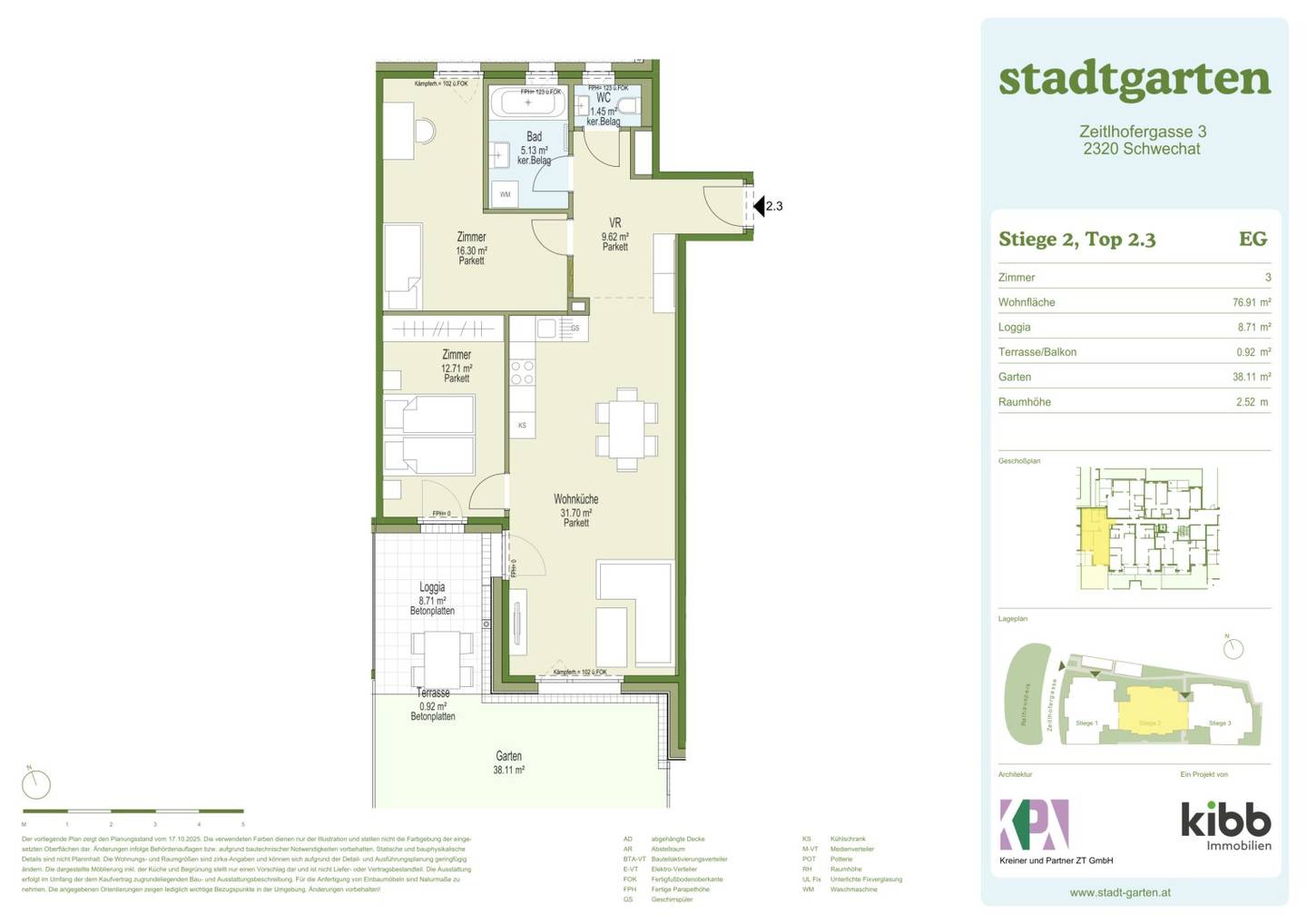 Stadtgarten. Eigentumswohnungen am Rathauspark Schwechat