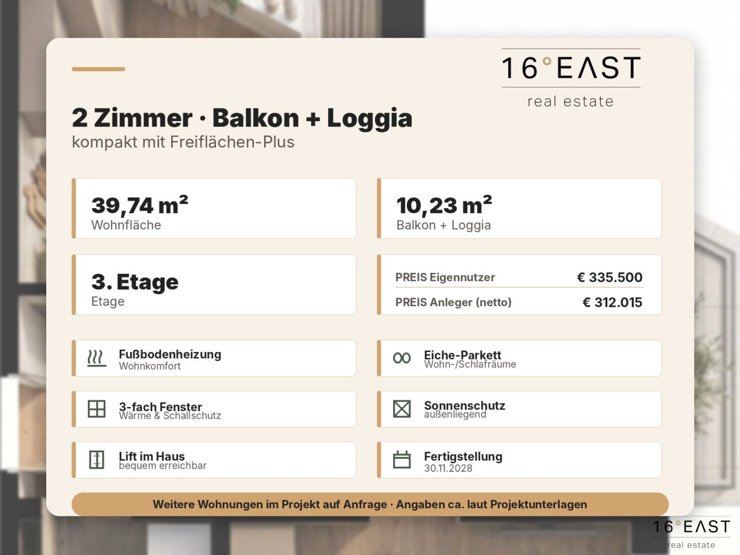 2-Zimmer-Neubau mit Balkon & Loggia | provisionsfrei für Käufer