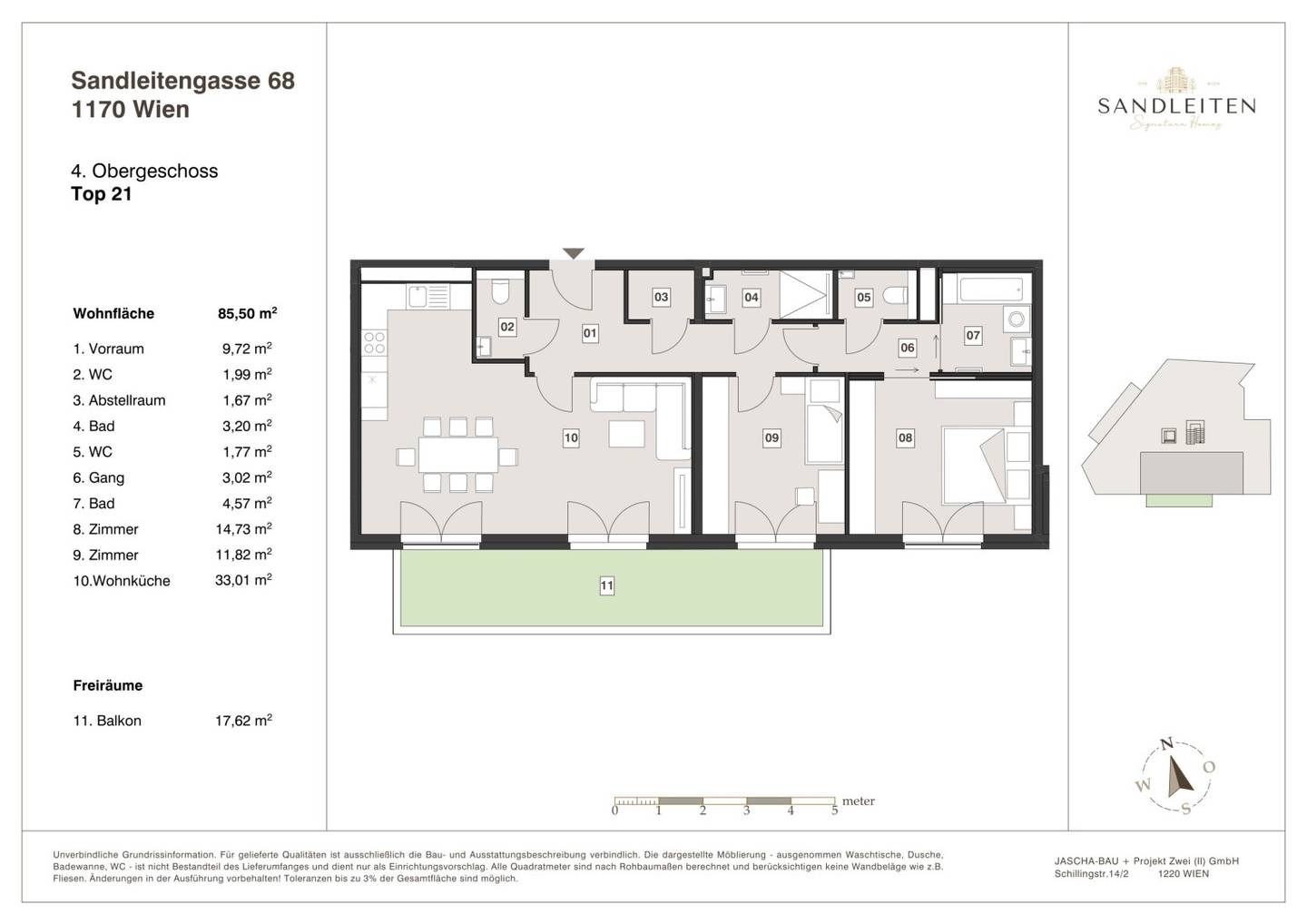 Der Balkonkönig: Außergewöhnliche 3-Zimmer-Wohnung mit 17m²-XXL-Balkon || Sandleitengasse 68