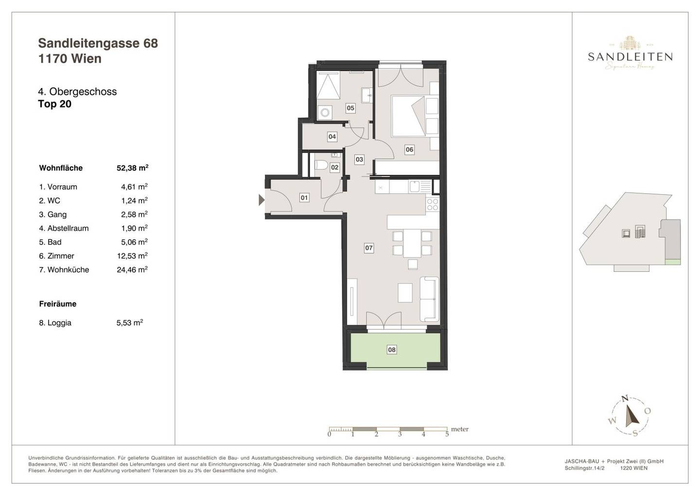 Über den Dingen: Smarte 2-Zimmer-Wohnung mit Loggia & Fernblick im 4. OG || Sandleitengasse 68