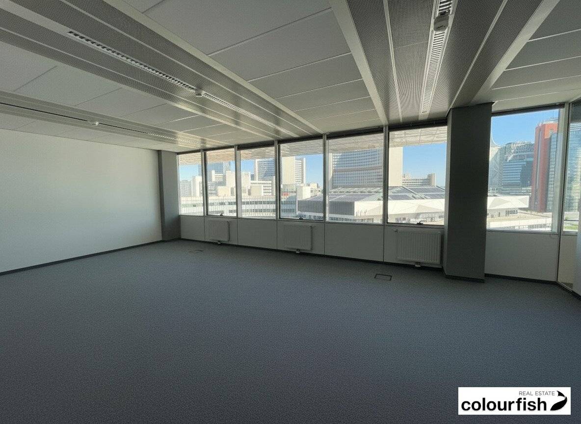 Modern office spaces in the Saturn Tower/Moderne Büroflächen im Saturn Tower? no the instruction says keep only proper names and translate descriptive words into English; We'll provide both correctly.